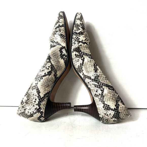 Clarks Collection Slip On Kitten Heels Leather Snake Skin Print Pump Women's 7 M - Picture 7 of 12